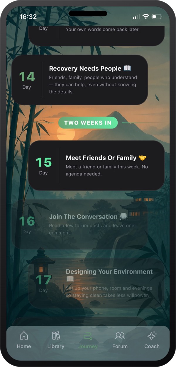 Reclaim journey screen