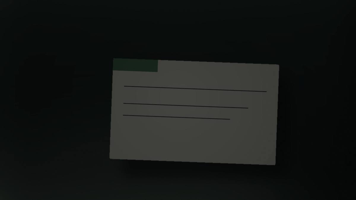 A plain index-card glossary tab, slightly worn, on a muted desk.