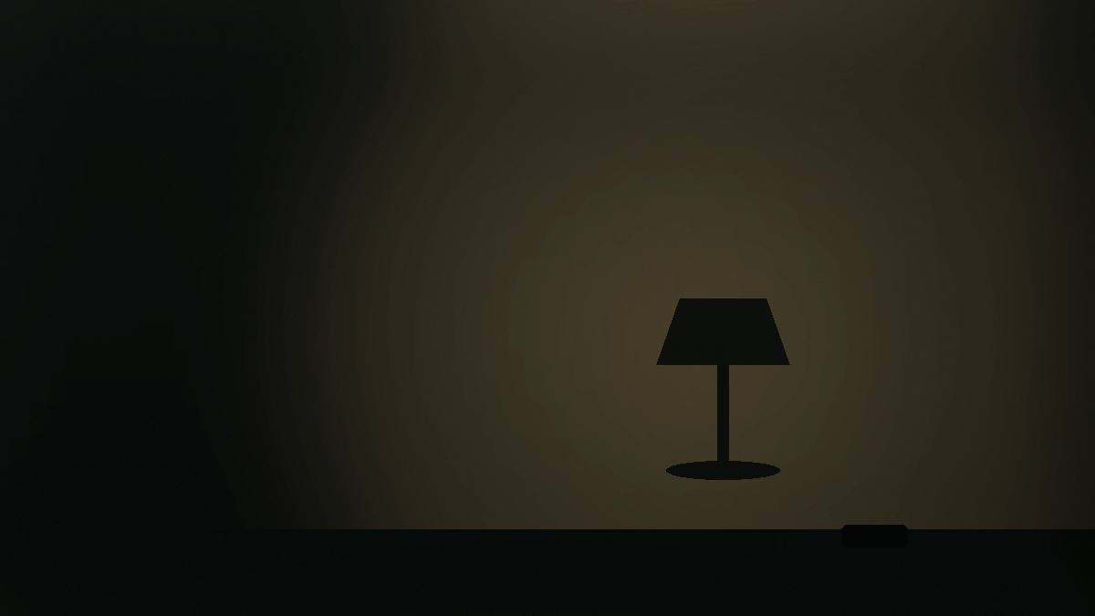 A single lamp lit in a dark, quiet room at night.